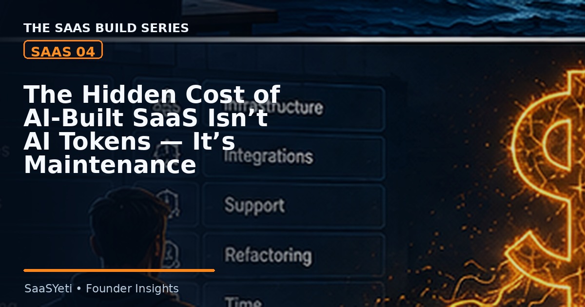 The Hidden Cost of AI-Built SaaS Isn’t AI Tokens — It’s Maintenance