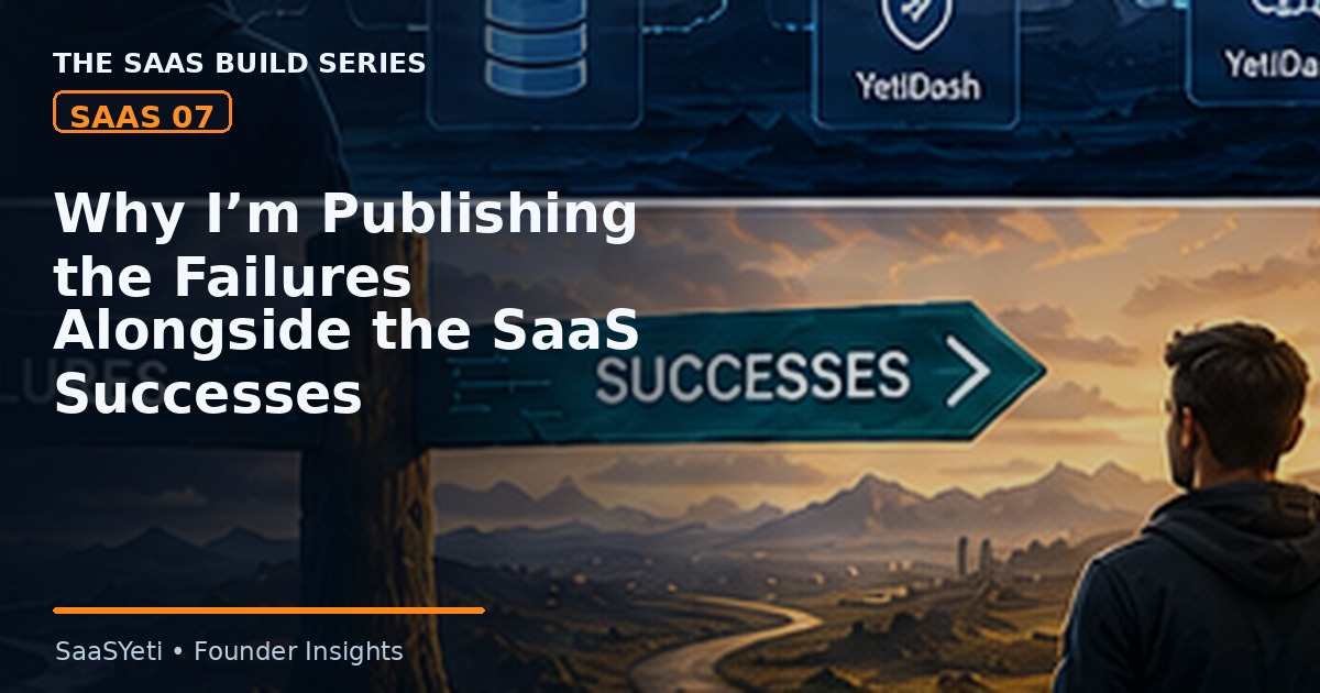 Why I’m Publishing the Failures Alongside the SaaS Successes