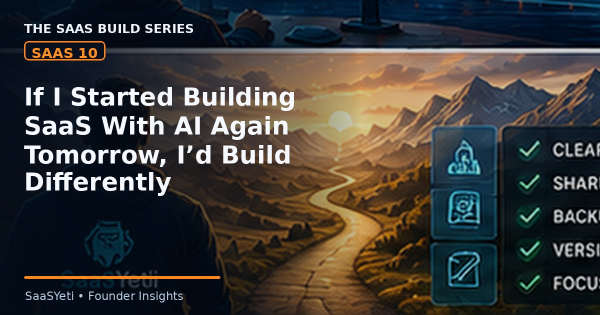 If I Started Building SaaS With AI Again Tomorrow, I’d Do These Things Differently