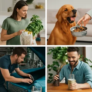 A collage of visuals reflecting real-life scenarios relevant to different niche markets, such as eco-friendly living, gourmet - Generated Image